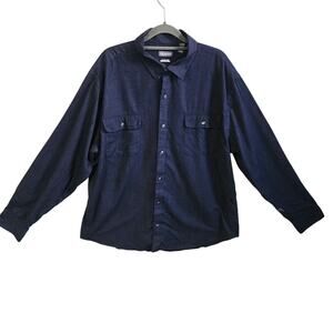 Van Heusen Men's Size XL Button Down Shirt Blue Denim Look Western Casual Cowboy